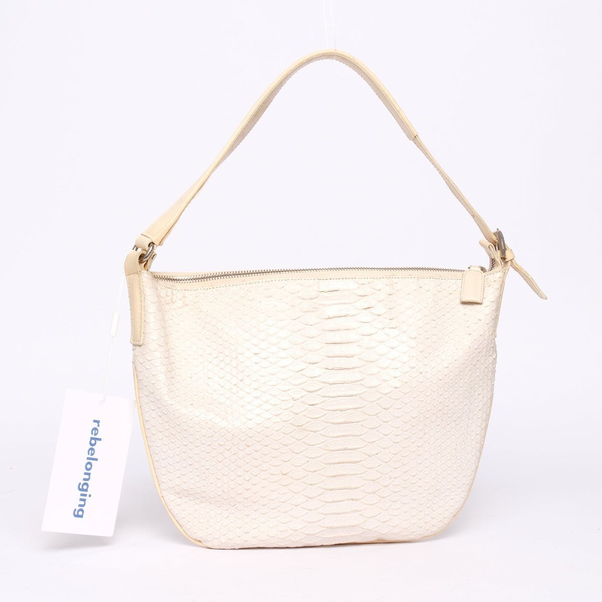 Prada White Snakeskin Shoulder Bag