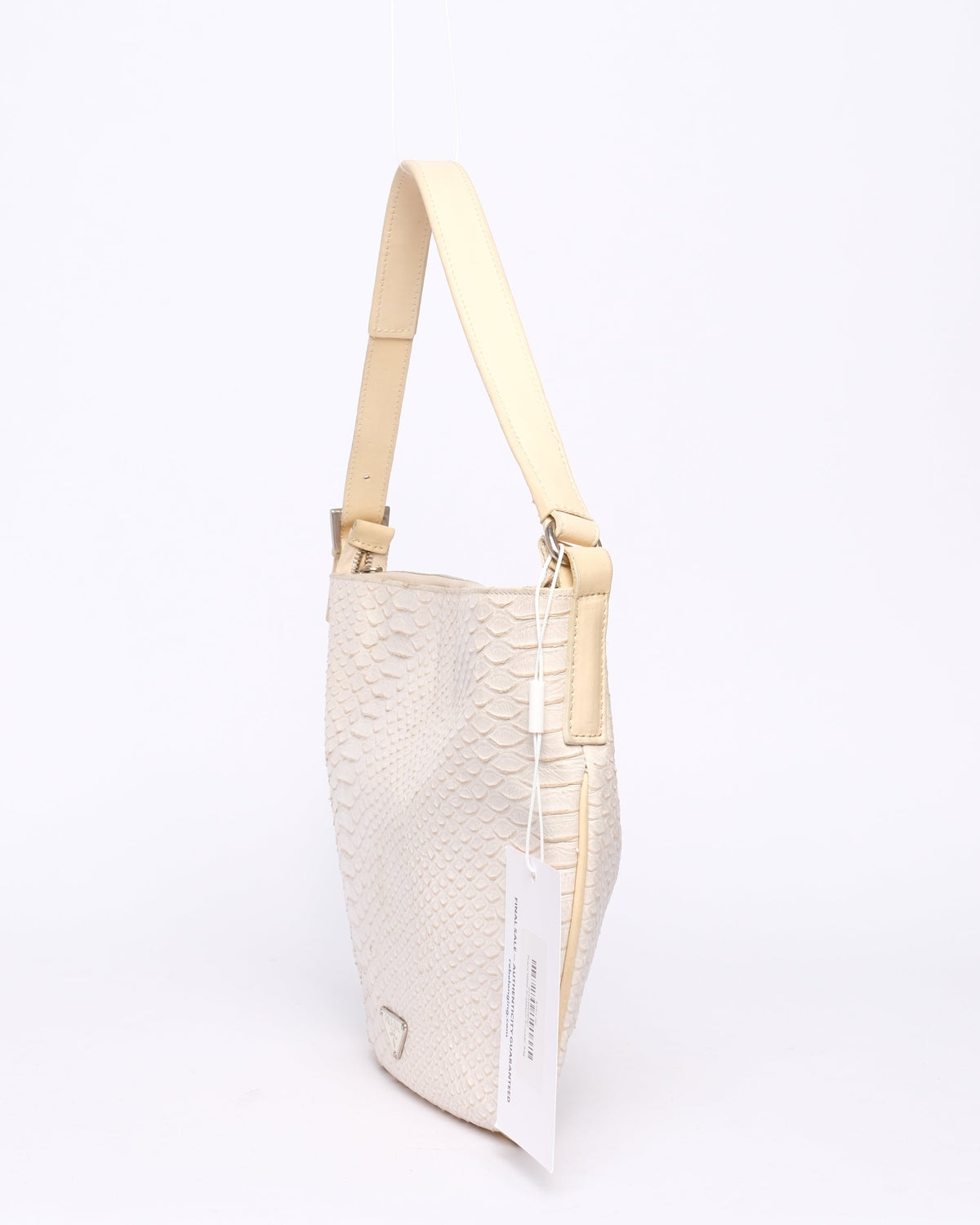 Prada White Snakeskin Shoulder Bag