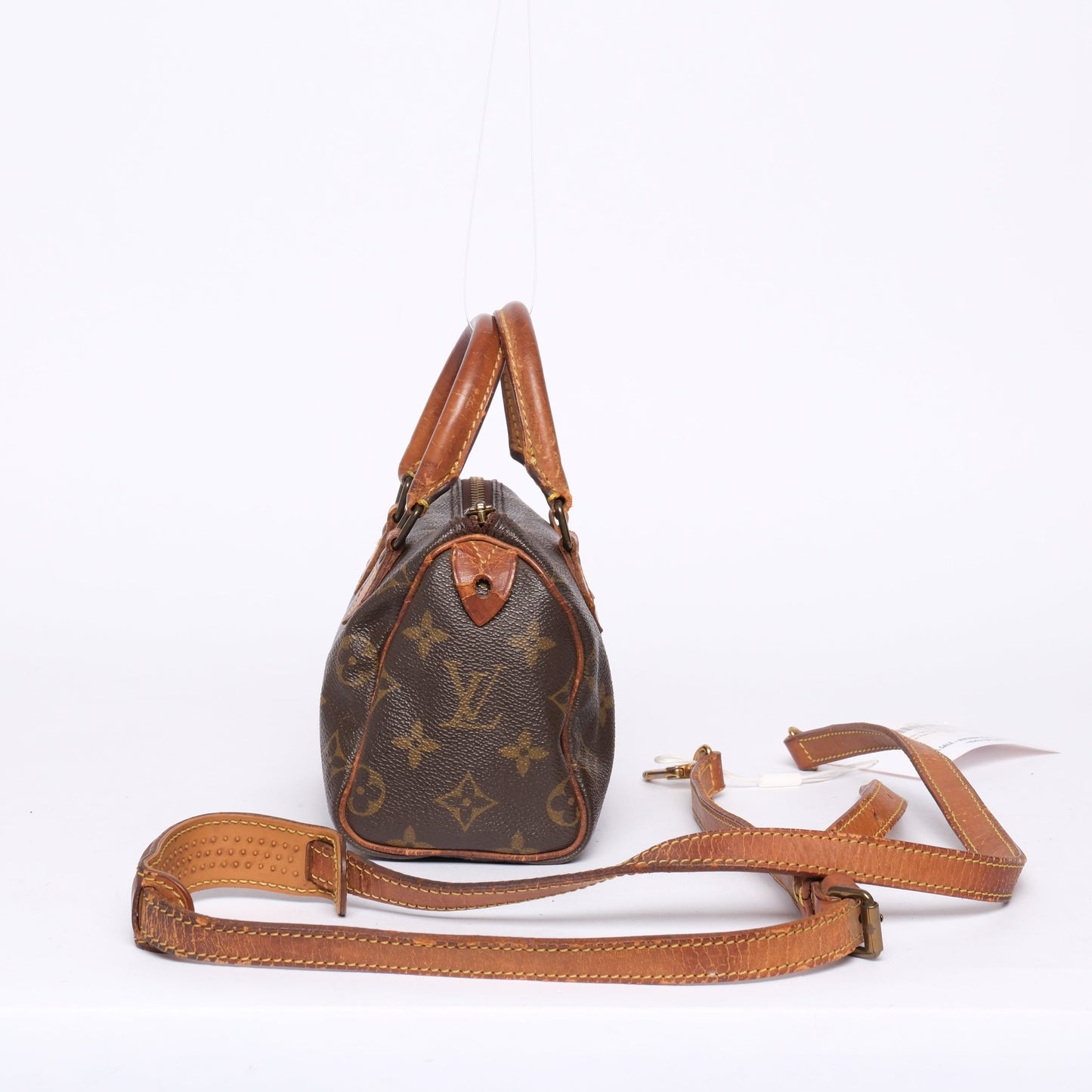RARE Louis Vuitton Classic Brown Monogram Speedy 20 w/ Crossbody Strap