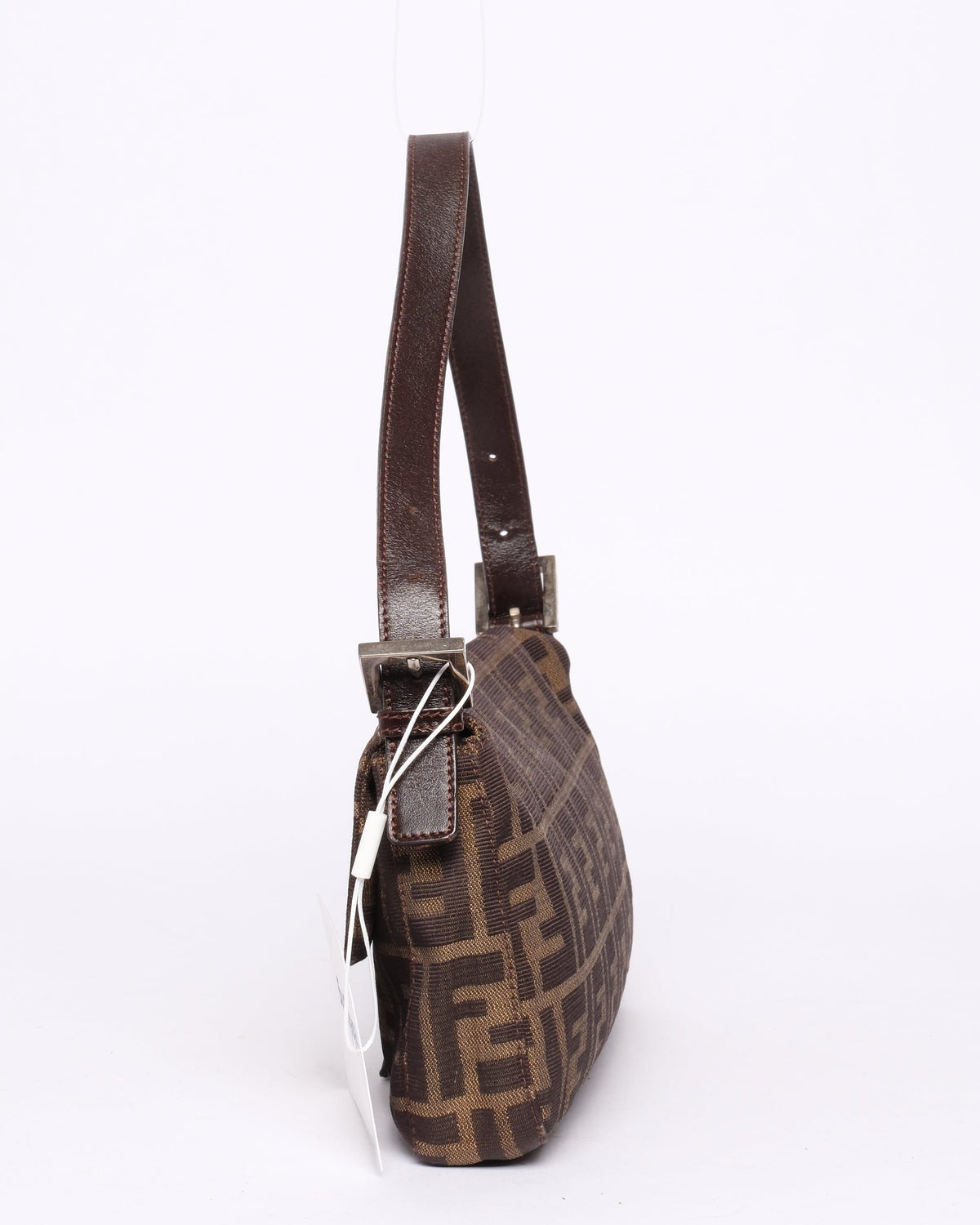 Fendi Brown Canvas Zucca Monogram Baguette Shoulder Bag