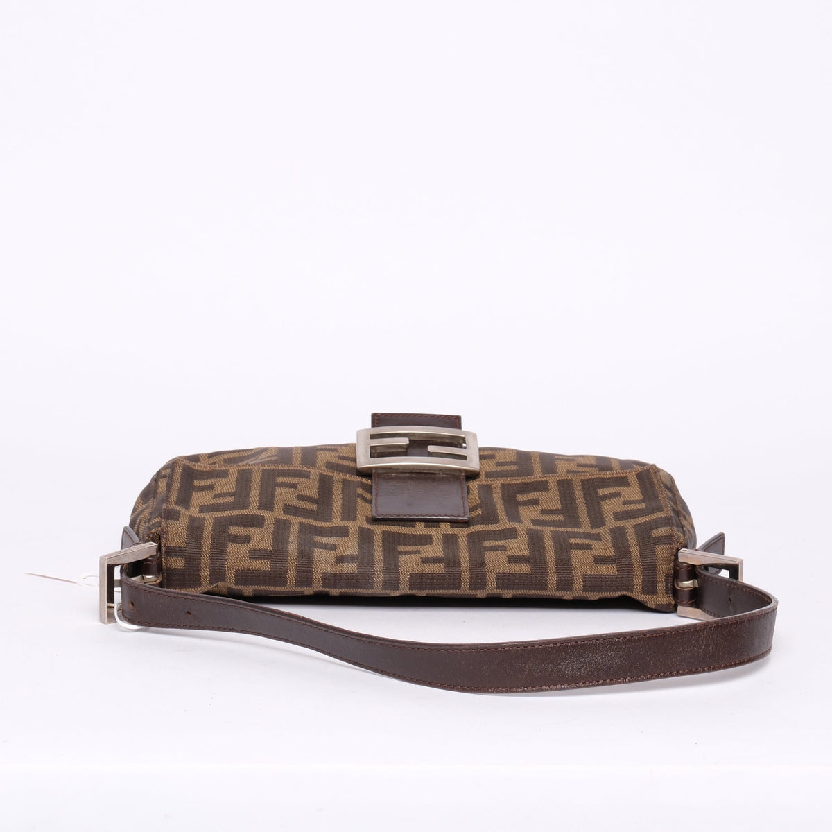 Fendi Brown Canvas Zucca Monogram Baguette Shoulder Bag