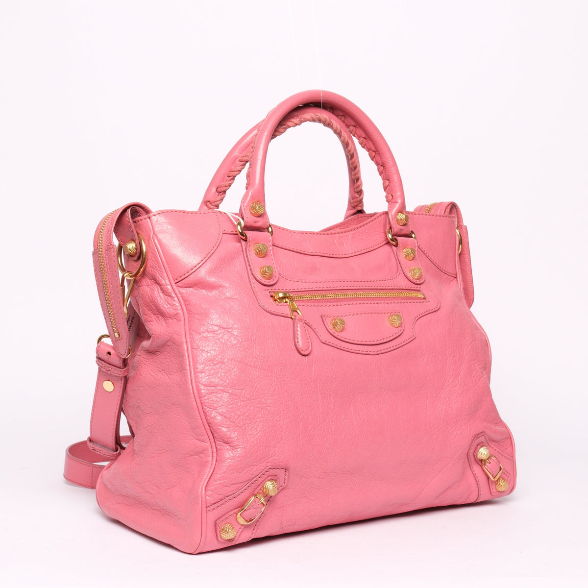 Balenciaga Pink Leather "Velo" City Bag GHW