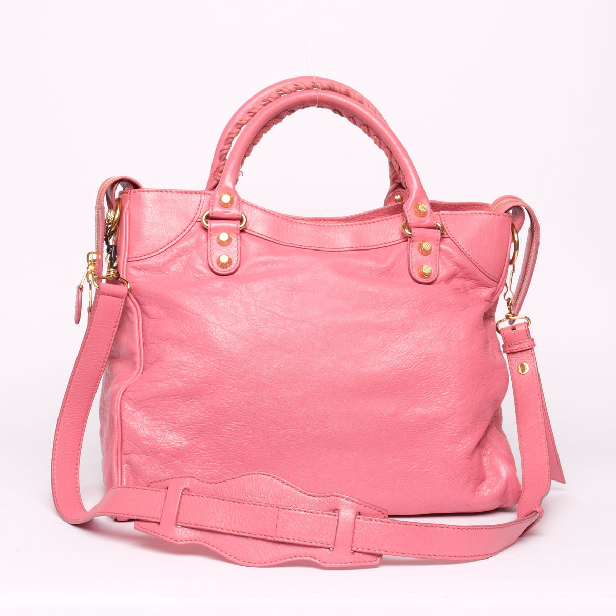 Balenciaga Pink Leather "Velo" City Bag GHW