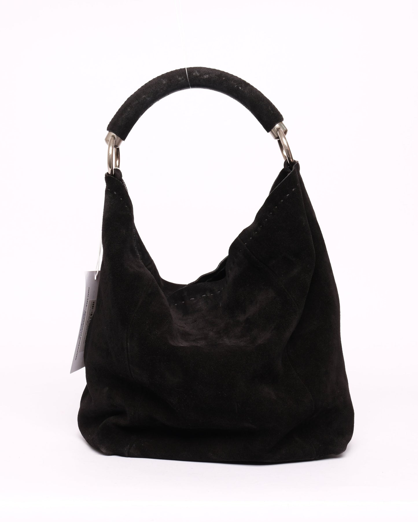 Prada Black Suede Hobo Top Handle Bag