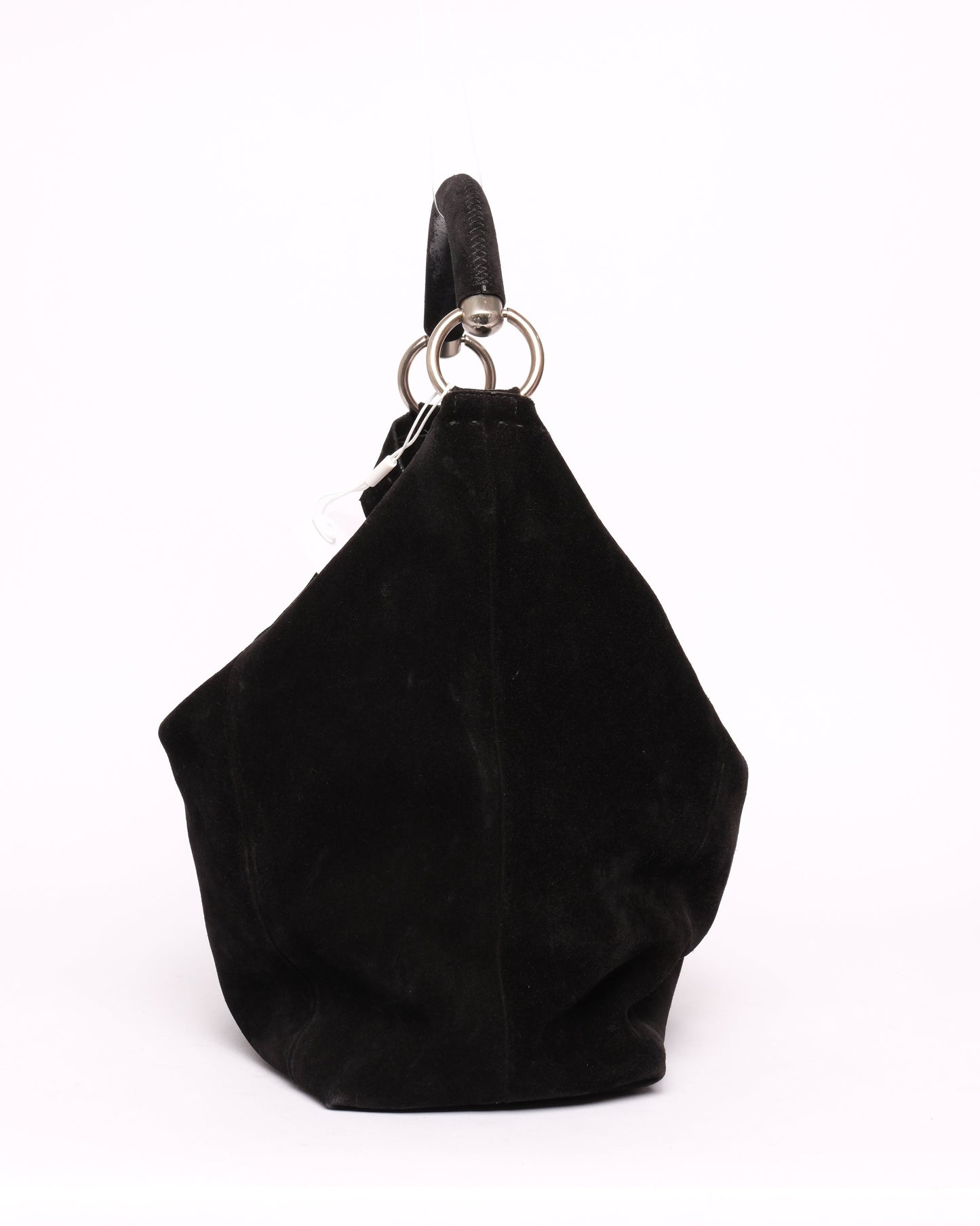 Prada Black Suede Hobo Top Handle Bag