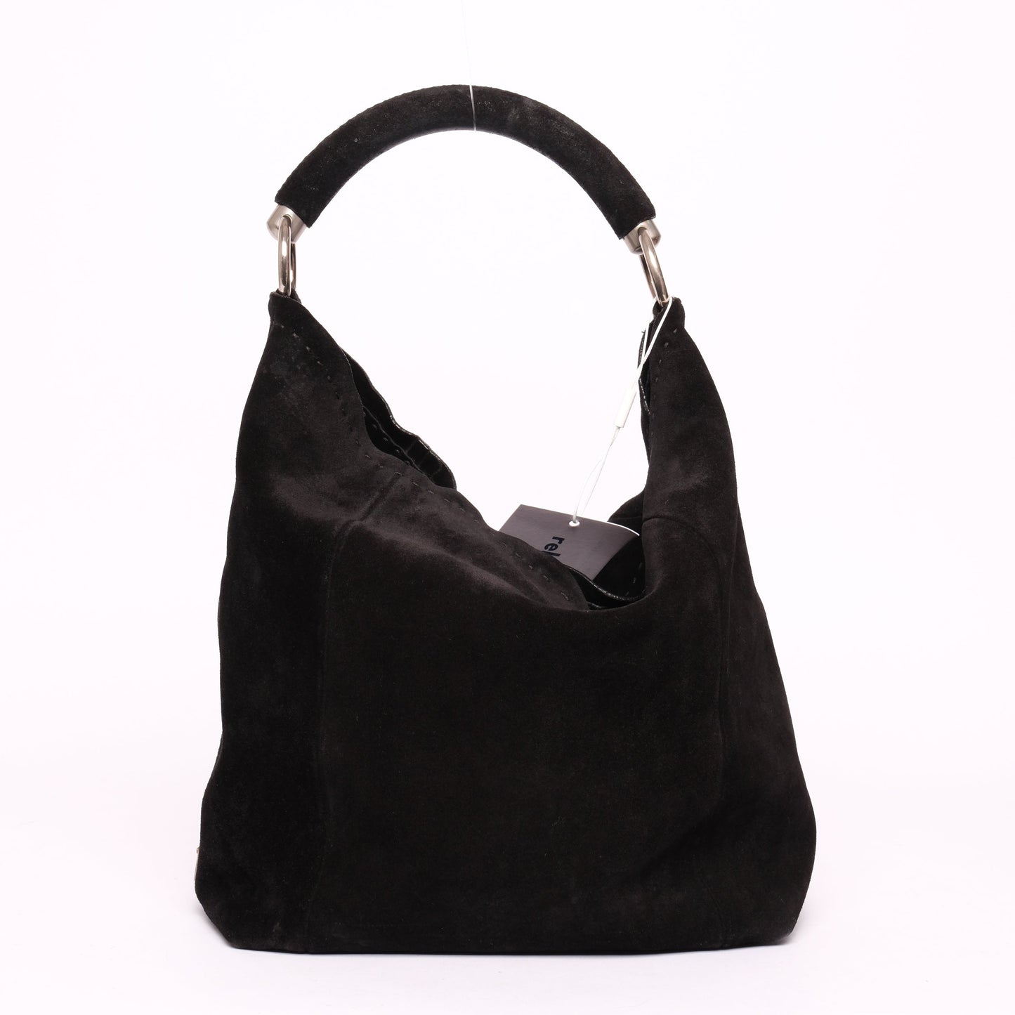 Prada Black Suede Hobo Top Handle Bag