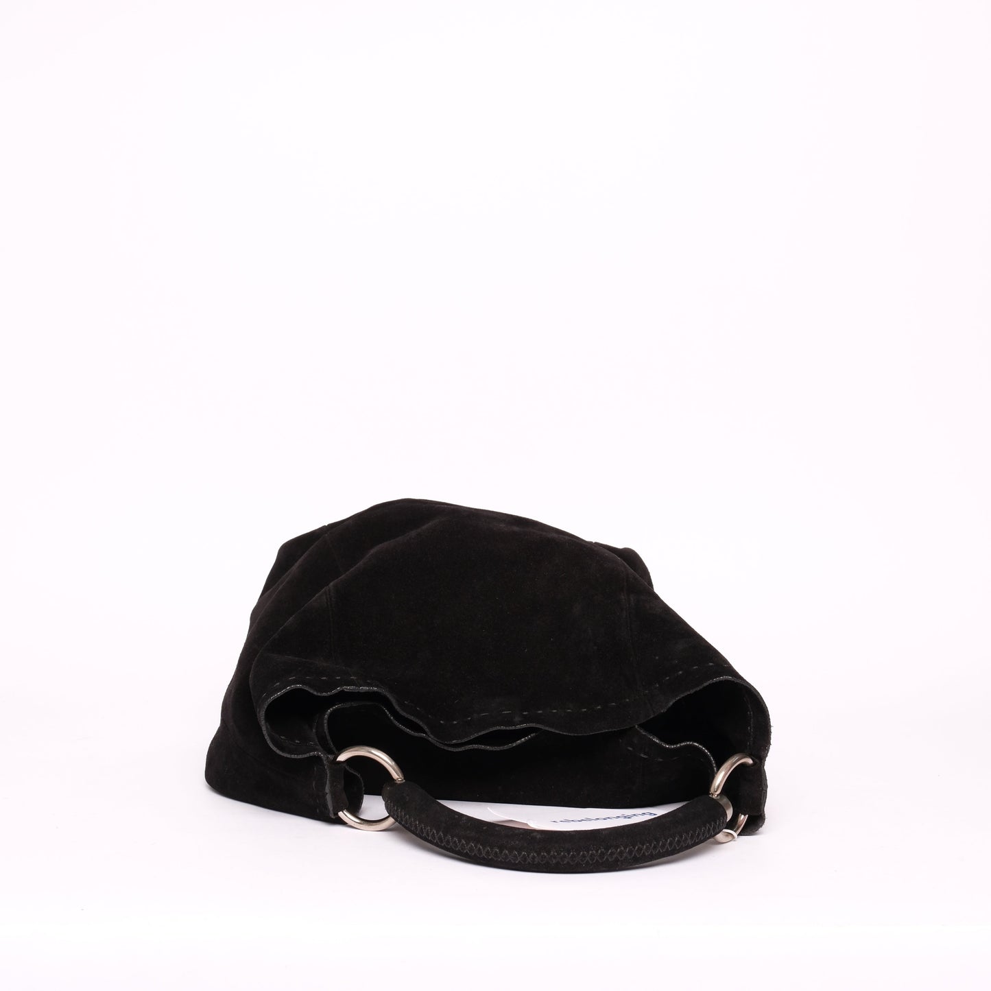 Prada Black Suede Hobo Top Handle Bag