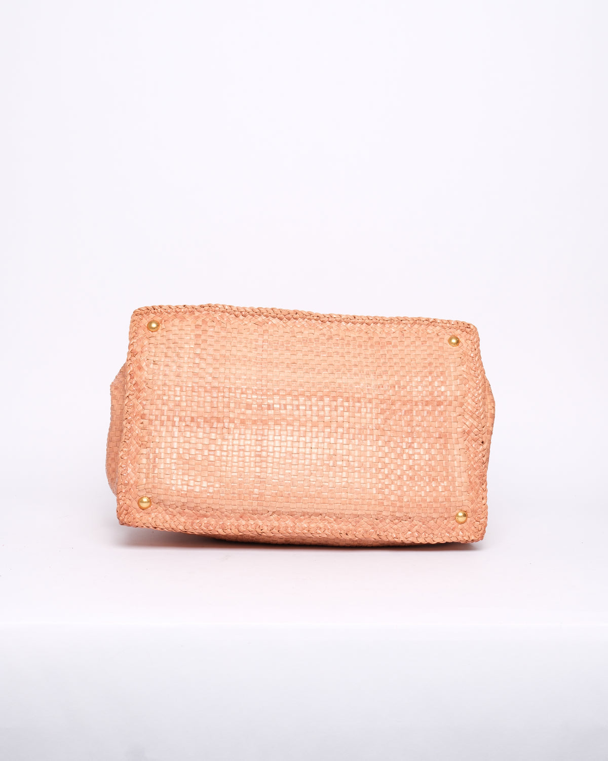 Prada Tan Woven Leather Canapa Tote Bag