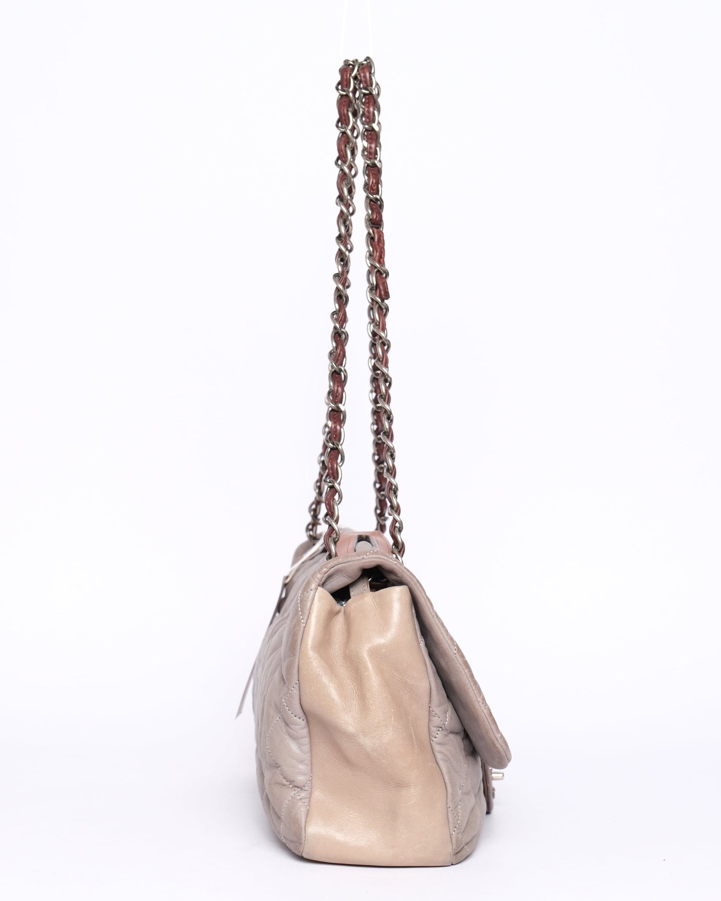 Chanel Jumbo Gray & Brown ‘In The Mix’ Matelasse 2-Way Maxi Flap