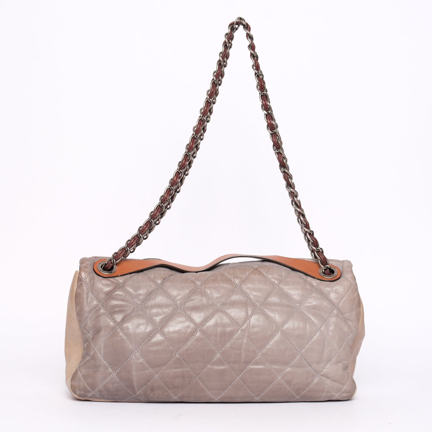 Chanel Jumbo Gray & Brown ‘In The Mix’ Matelasse 2-Way Maxi Flap