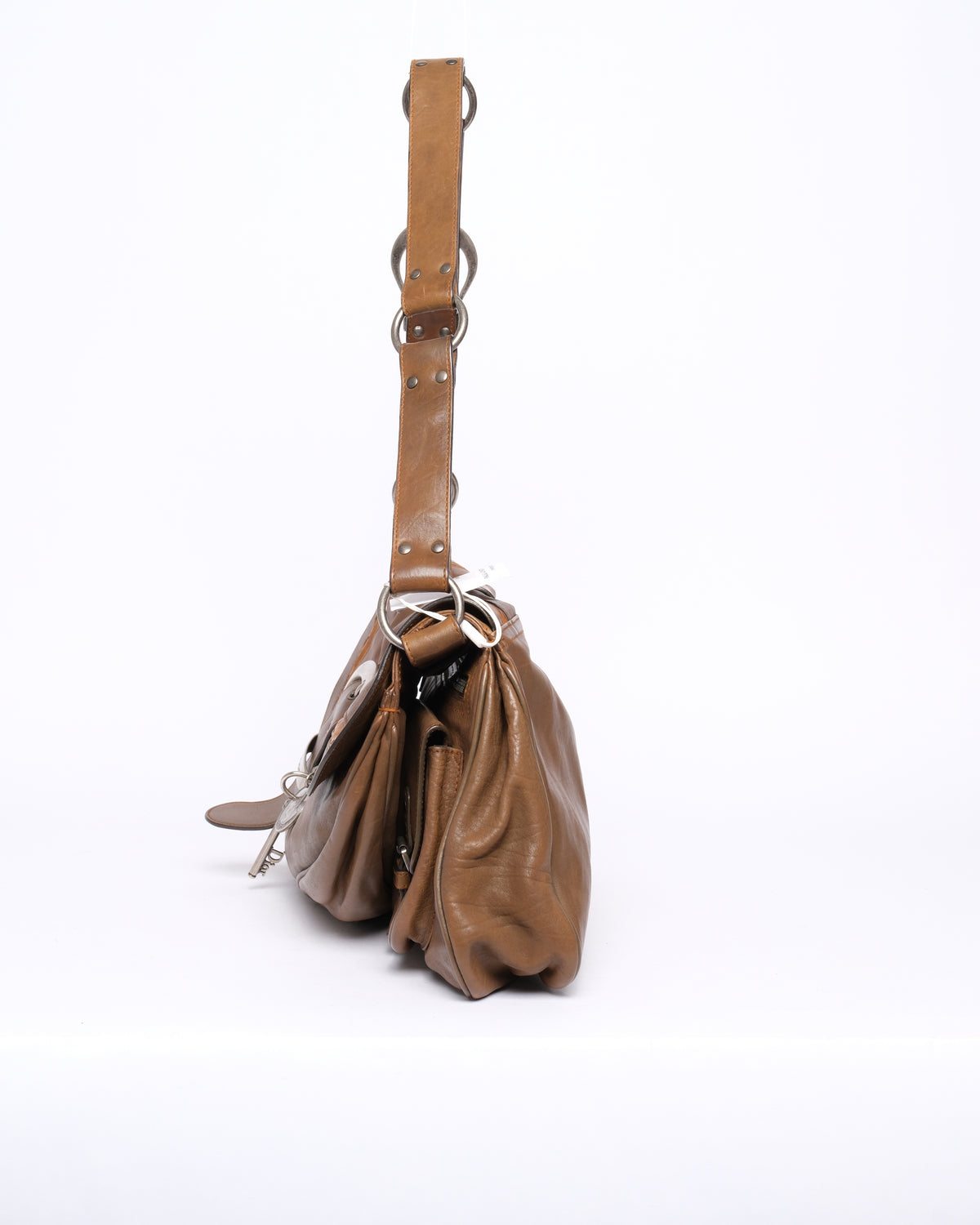 Christian Dior Brown Leather Gaucho Shoulder Bag