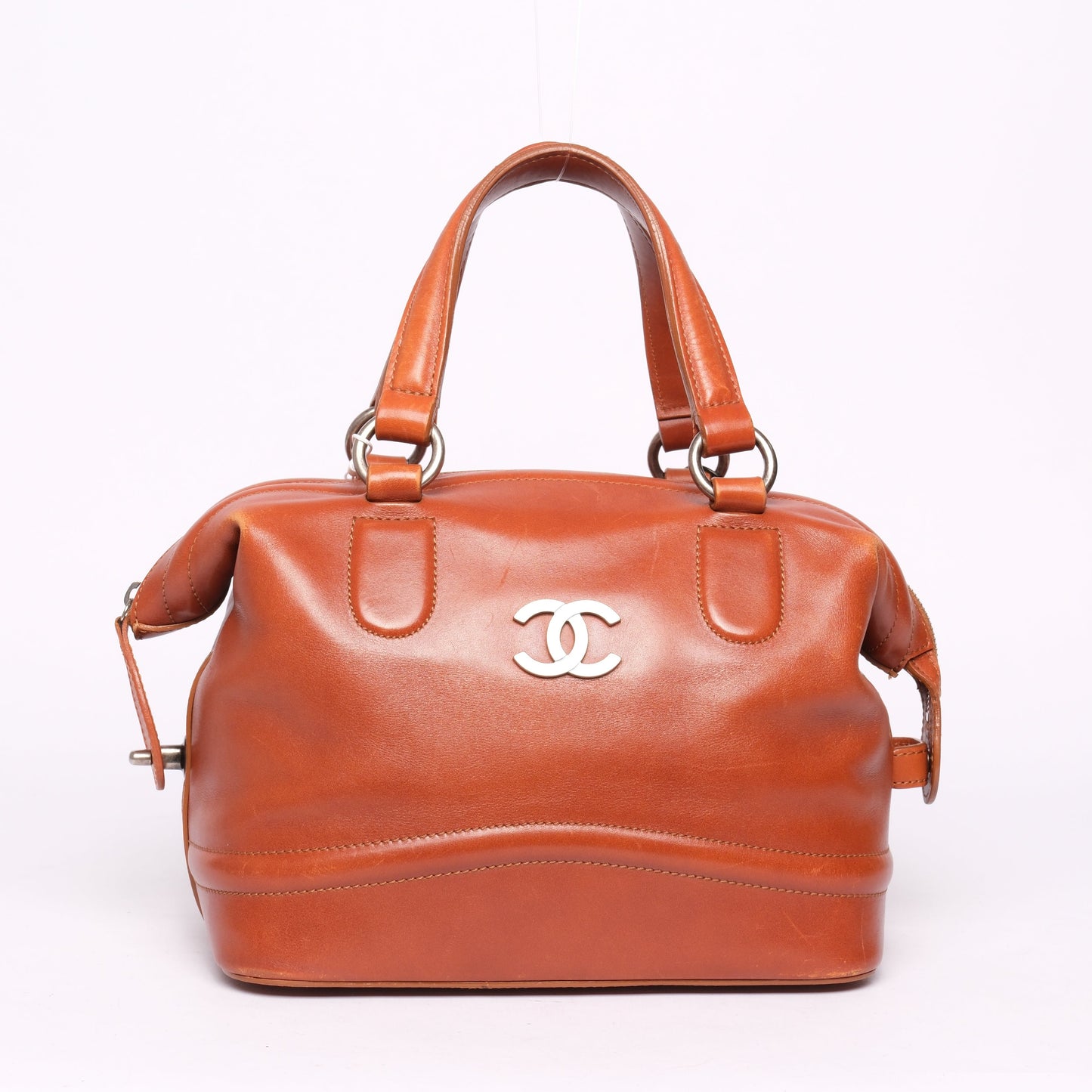 Chanel 2006 Brown Lambskin Leather Boston Doctor Bag