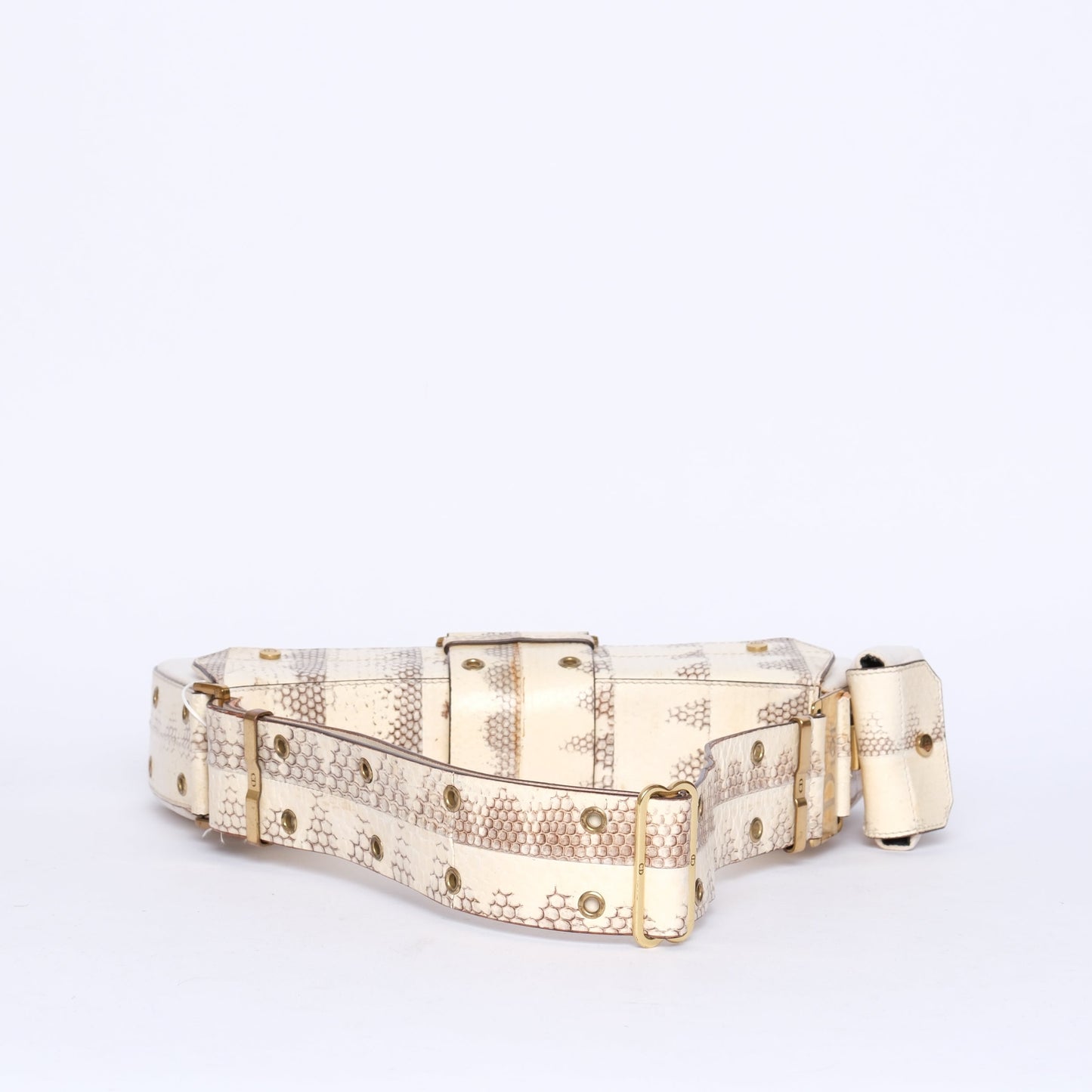 Christian Dior White Python Columbus Shoulder Bag