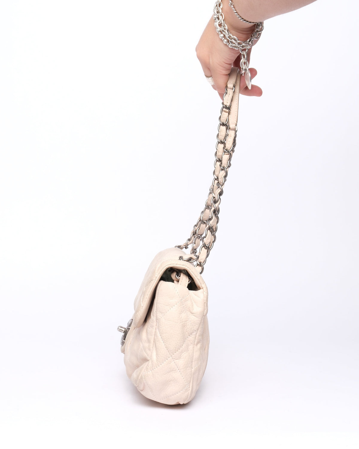 Chanel Ivory Glazed Calfskin Small Flap Bag