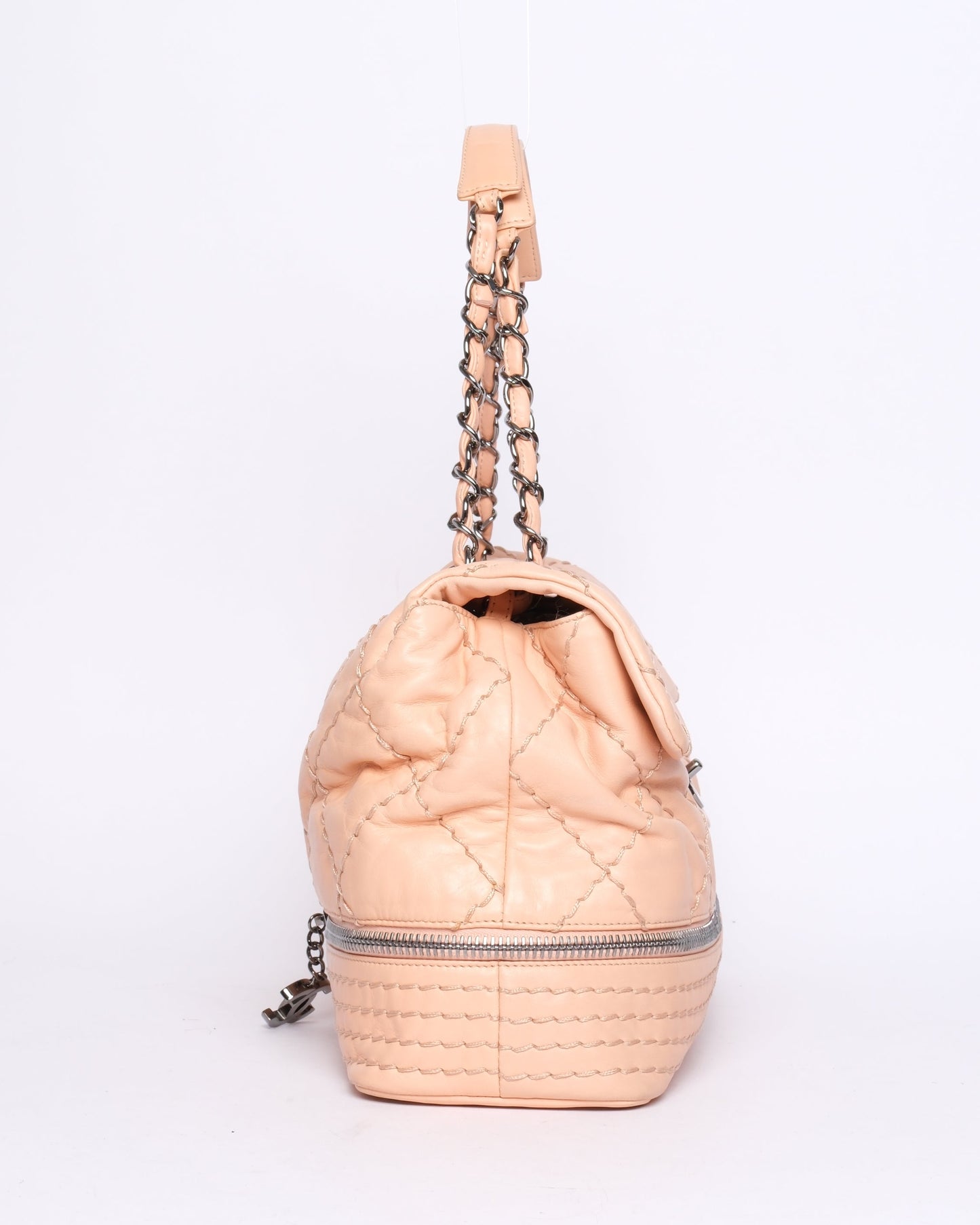 Chanel Pale Pink Quilted Calfskin Expandable Ligne Flap Bag