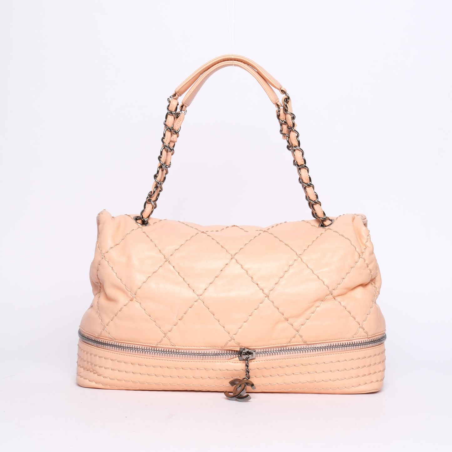 Chanel Pale Pink Quilted Calfskin Expandable Ligne Flap Bag