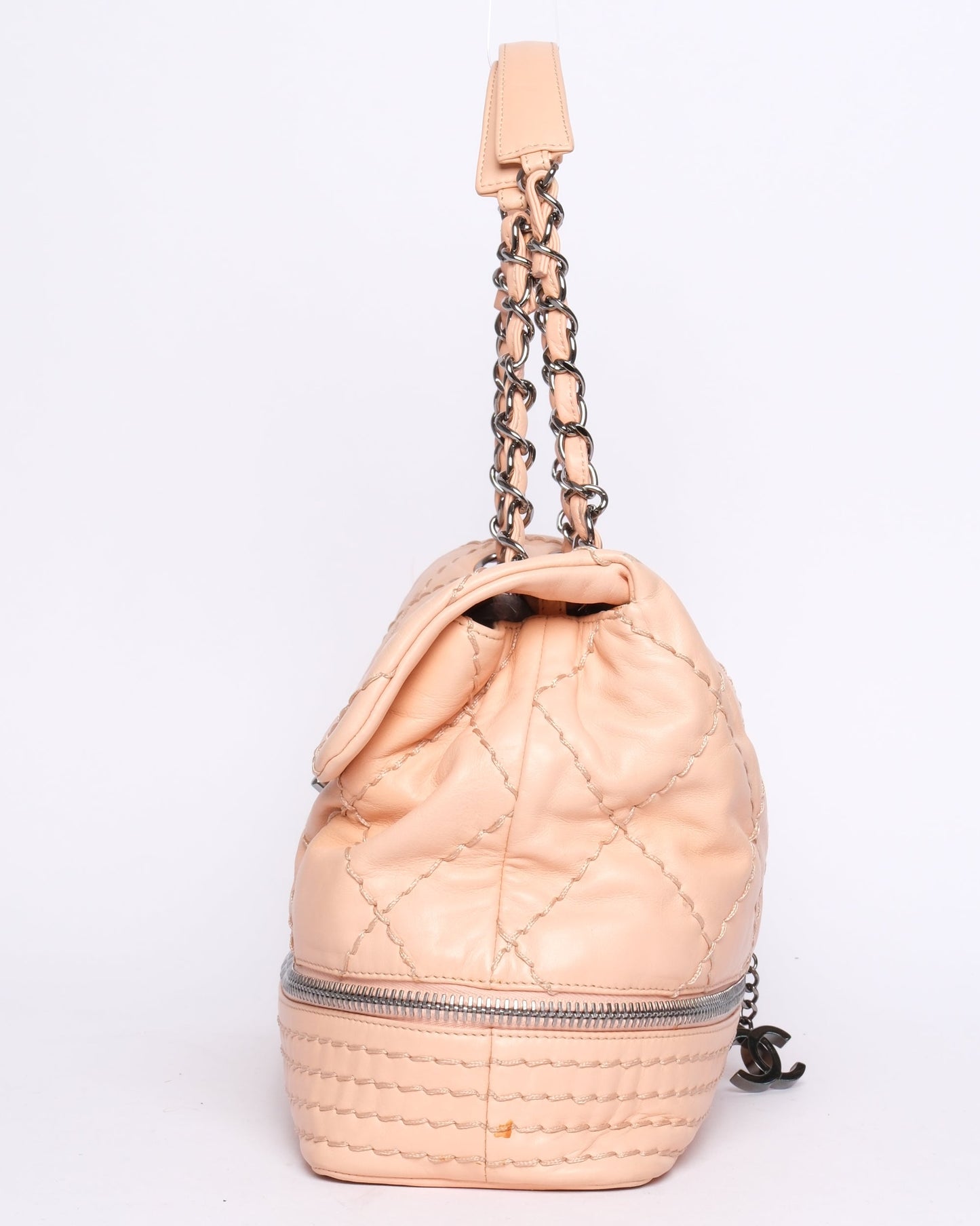 Chanel Pale Pink Quilted Calfskin Expandable Ligne Flap Bag