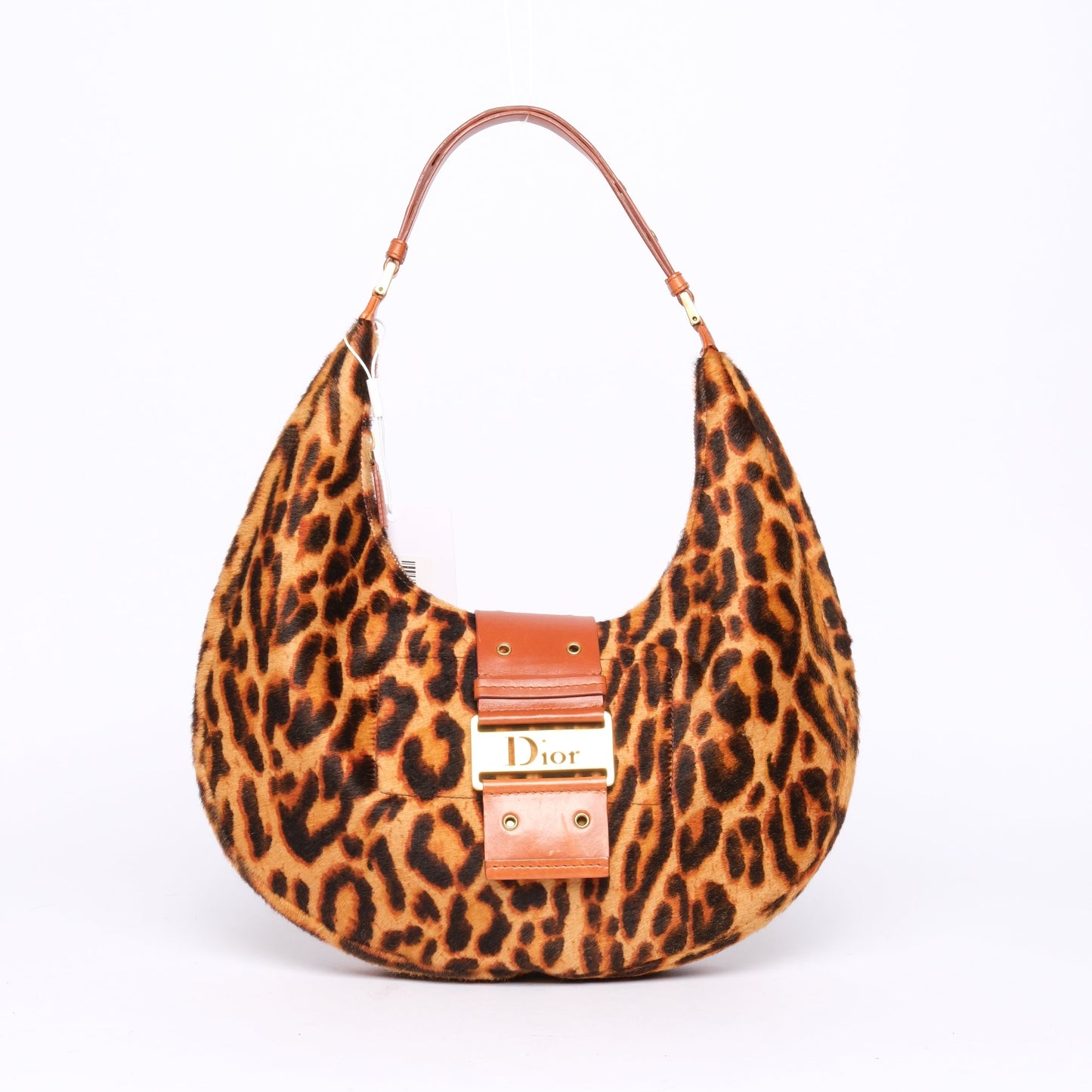 Christian Dior Brown Ponyhair & Leather Croissant Hobo Bag