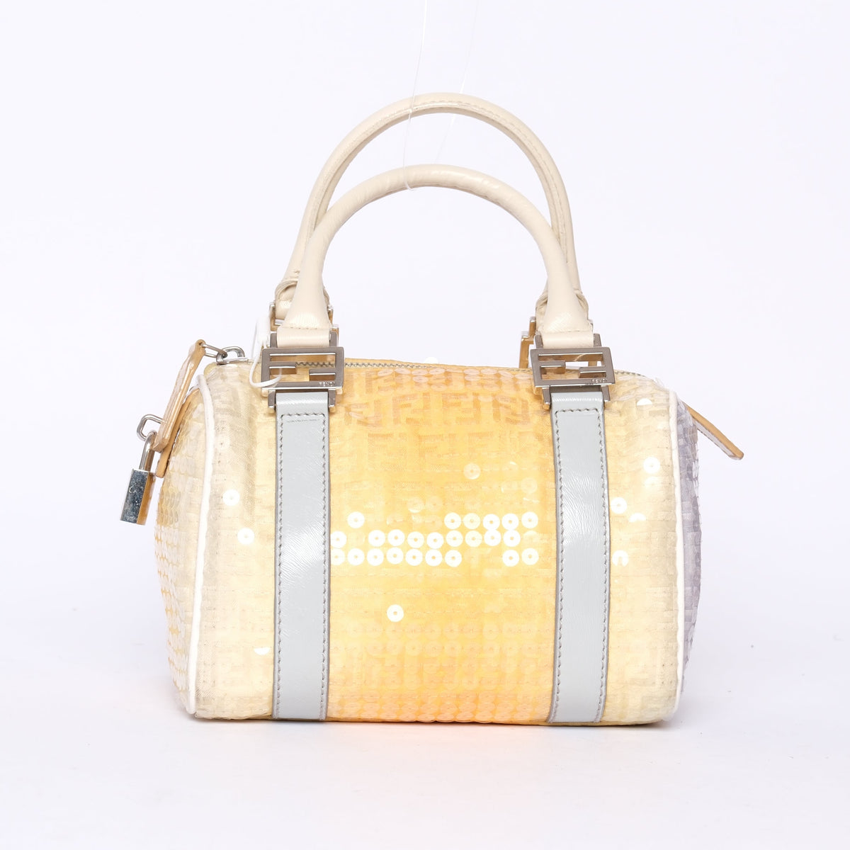 Fendi Yellow Ombre Sequin Mini Boston Bag SHW