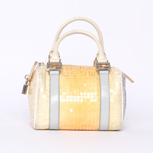 Fendi Yellow Ombre Sequin Mini Boston Bag SHW