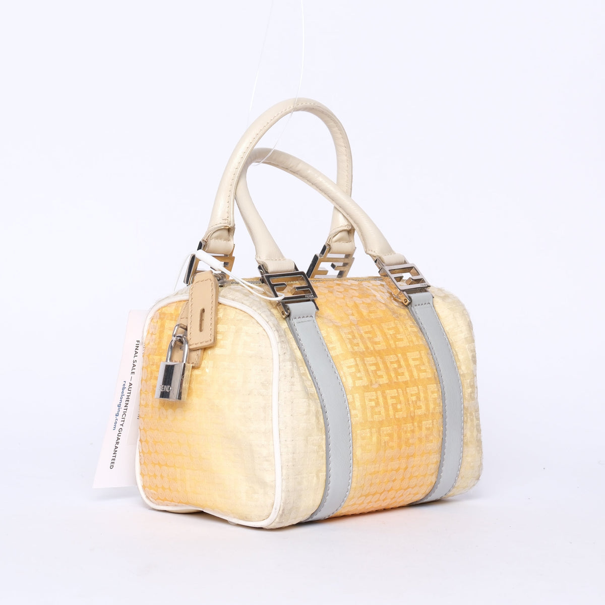 Fendi Yellow Ombre Sequin Mini Boston Bag SHW