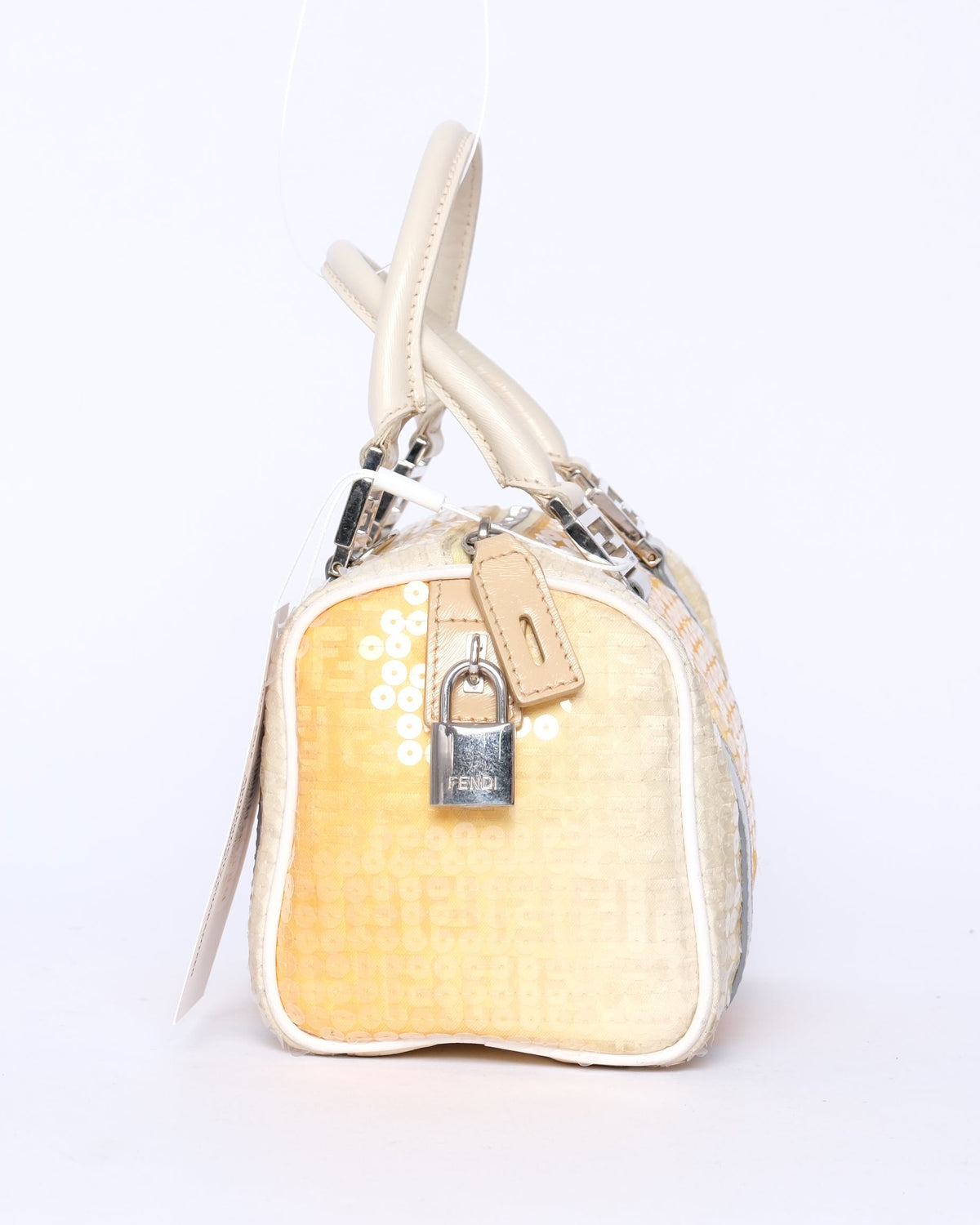 Fendi Yellow Ombre Sequin Mini Boston Bag SHW