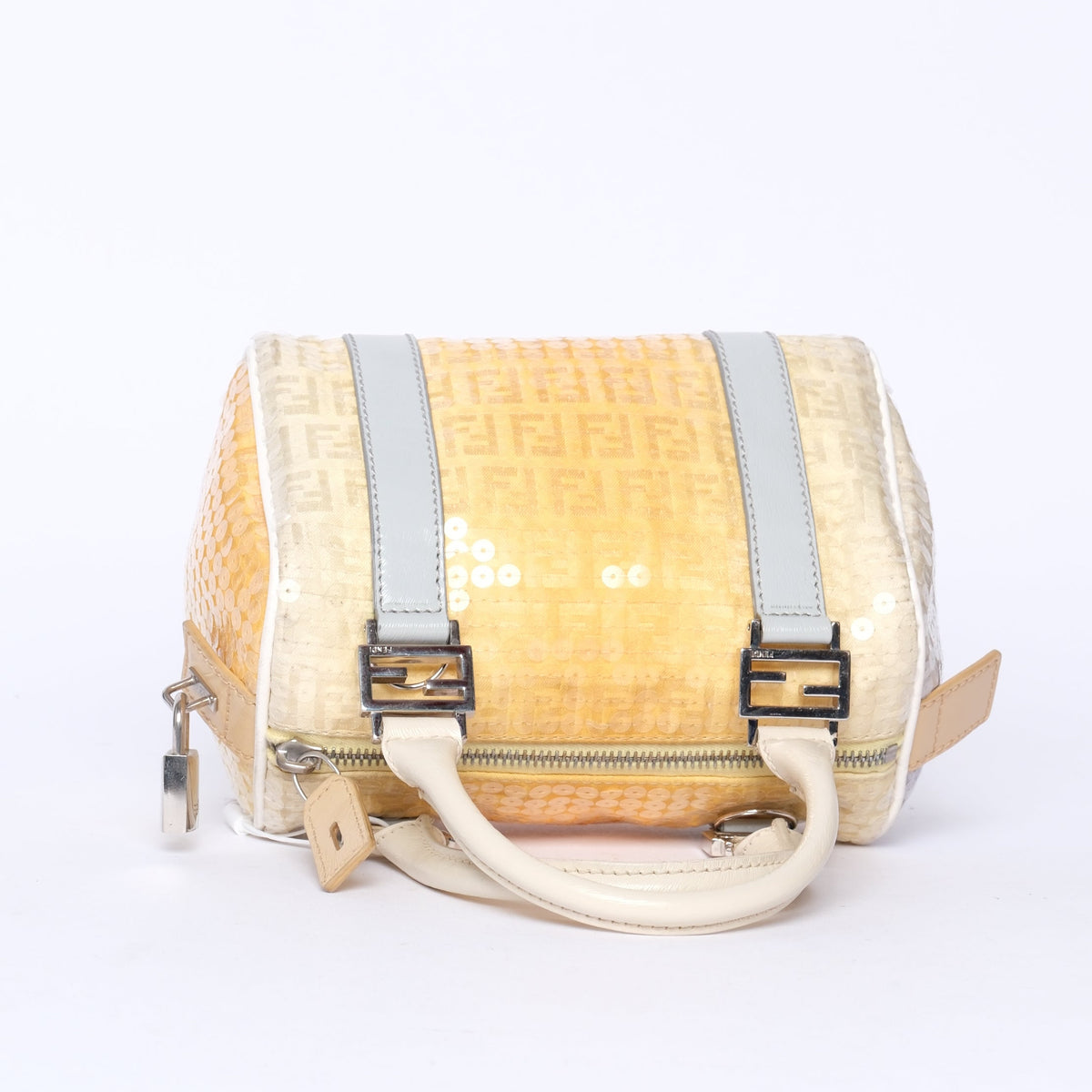 Fendi Yellow Ombre Sequin Mini Boston Bag SHW