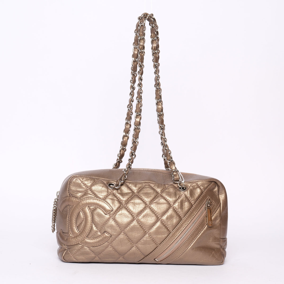 Chanel Gold Cambon Cotton Club Boston Bag