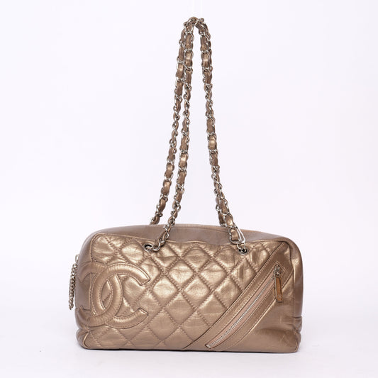 Chanel Gold Cambon Cotton Club Boston Bag