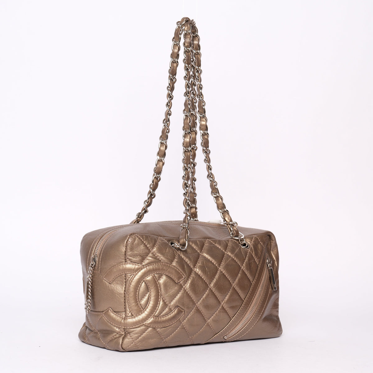 Chanel Gold Cambon Cotton Club Boston Bag