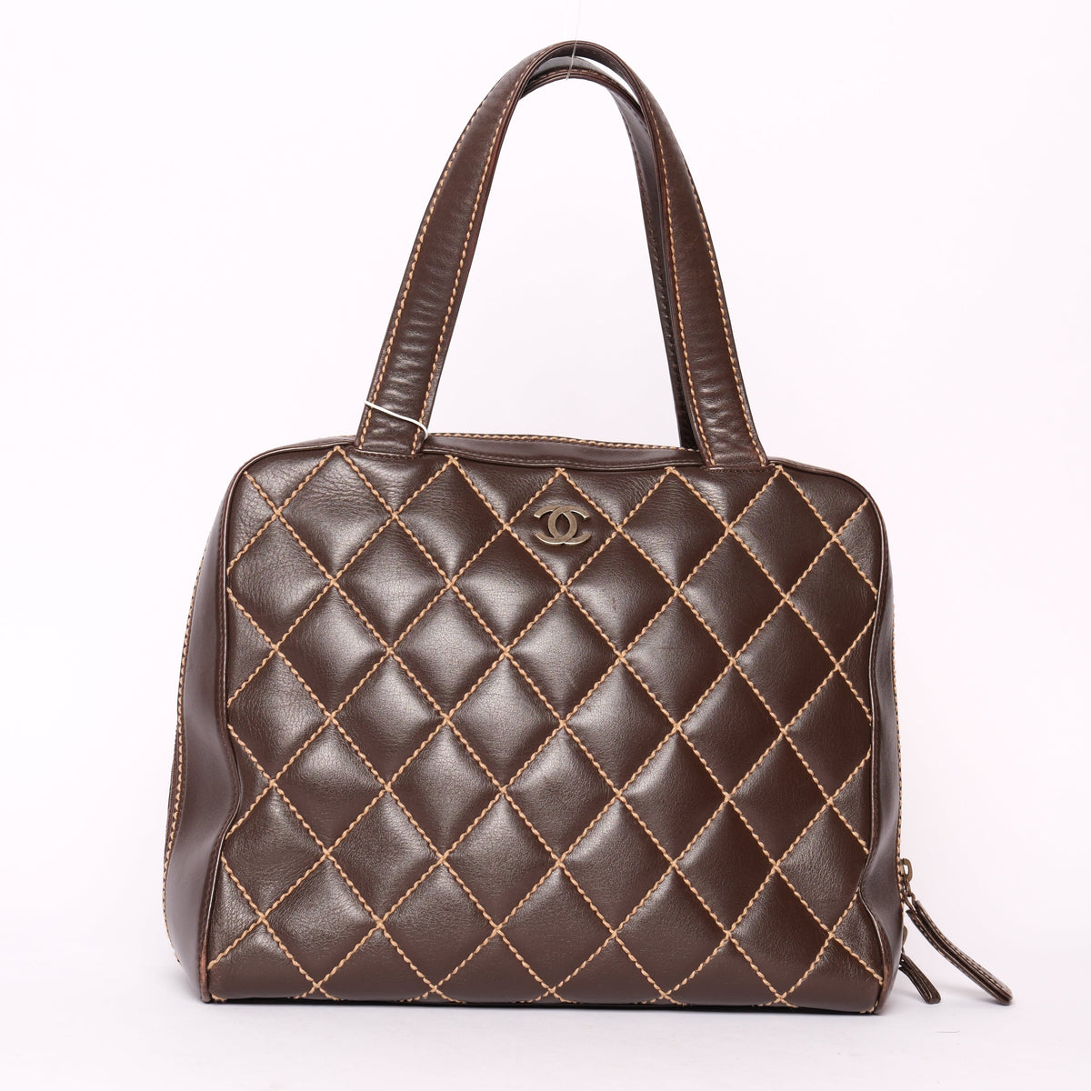 Chanel Brown Leather Wildstitch Tote Bag