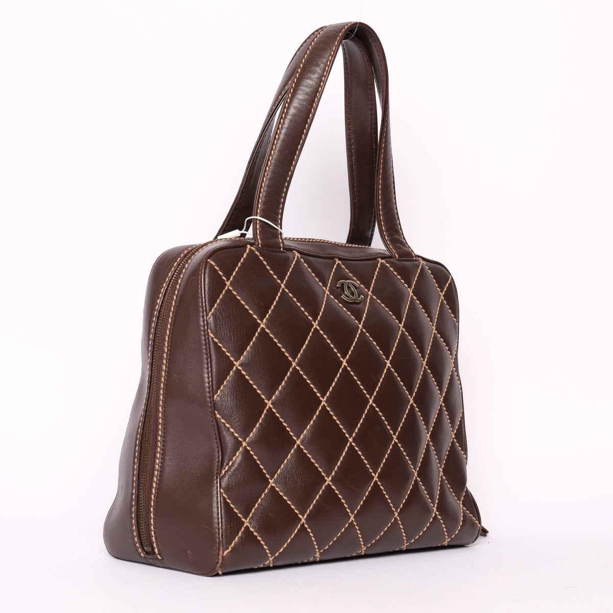 Chanel Brown Leather Wildstitch Tote Bag