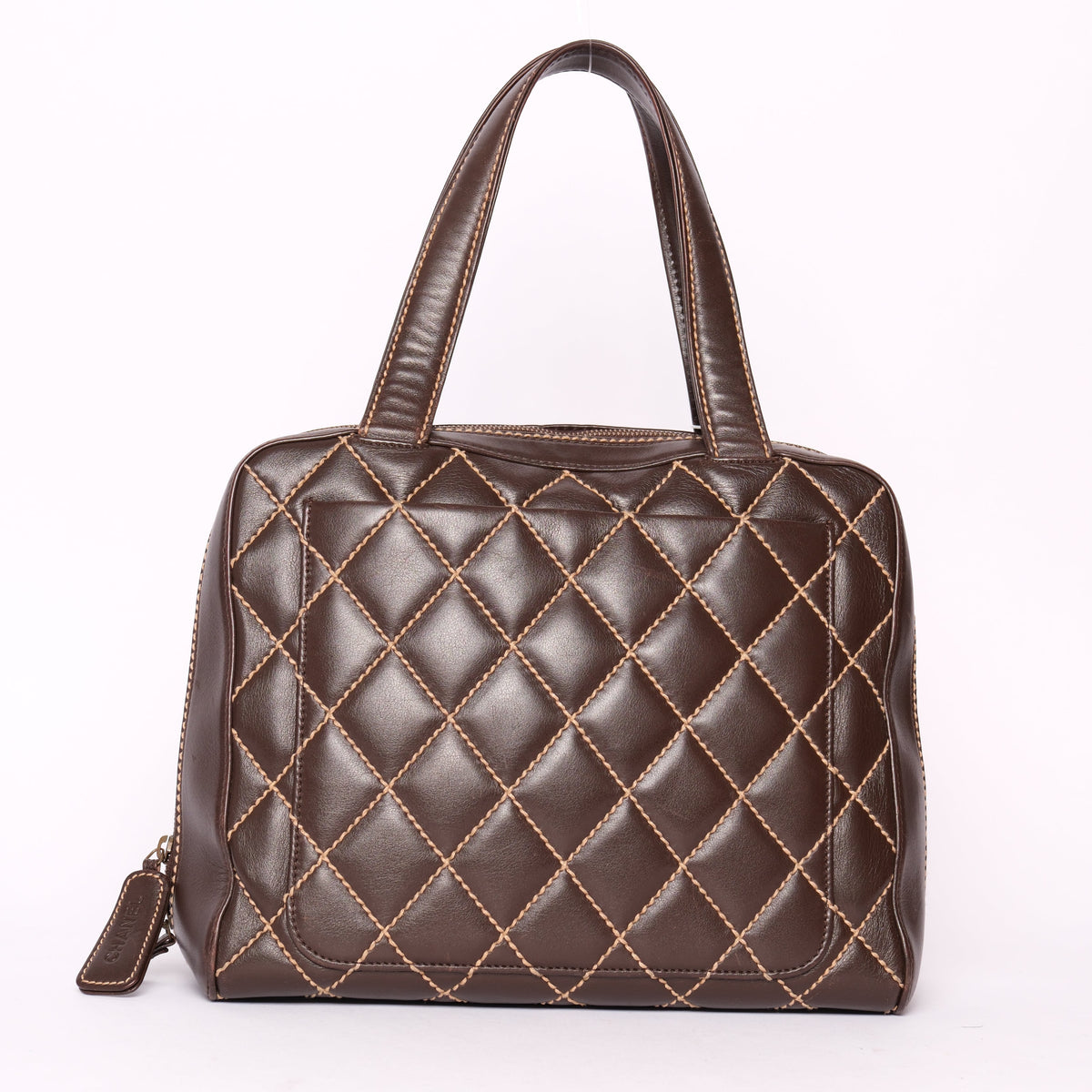Chanel Brown Leather Wildstitch Tote Bag