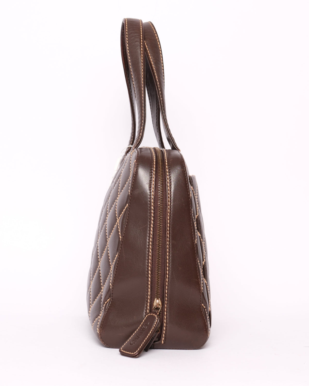 Chanel Brown Leather Wildstitch Tote Bag