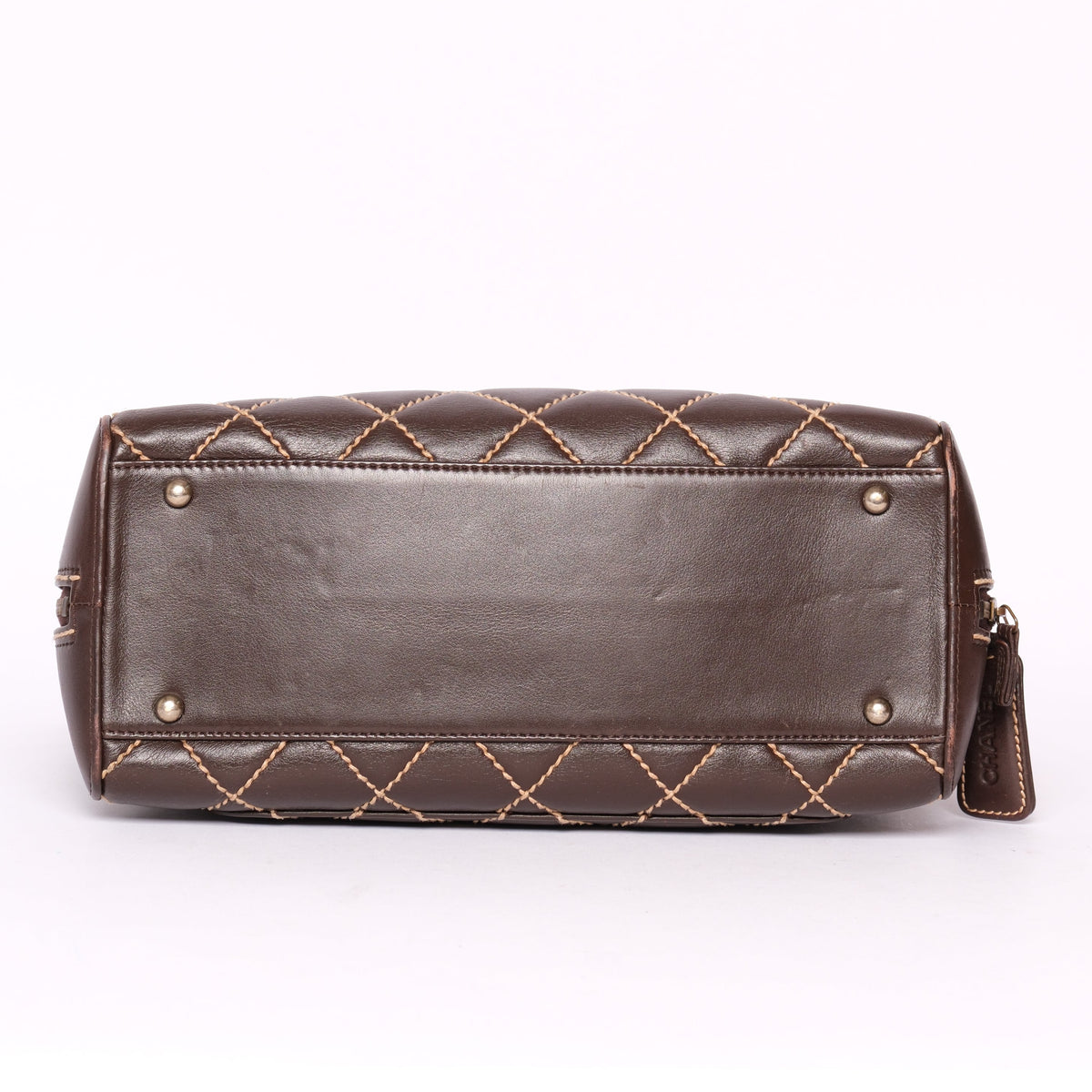 Chanel Brown Leather Wildstitch Tote Bag