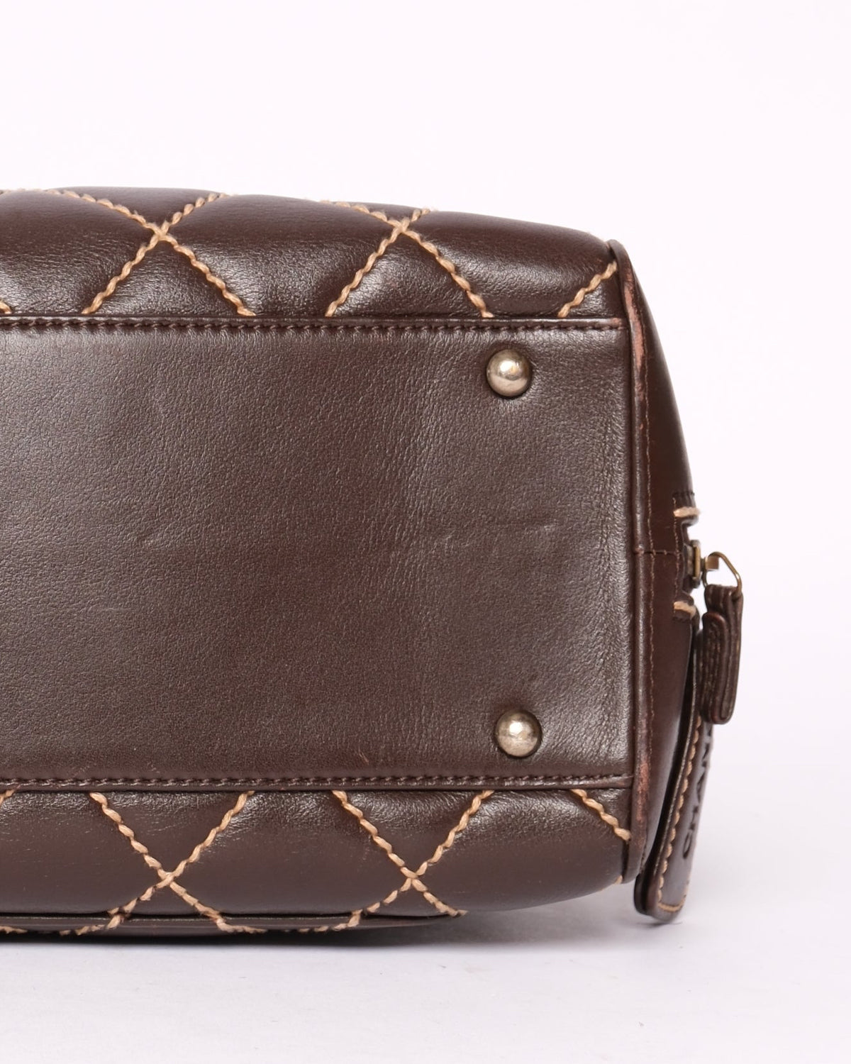 Chanel Brown Leather Wildstitch Tote Bag