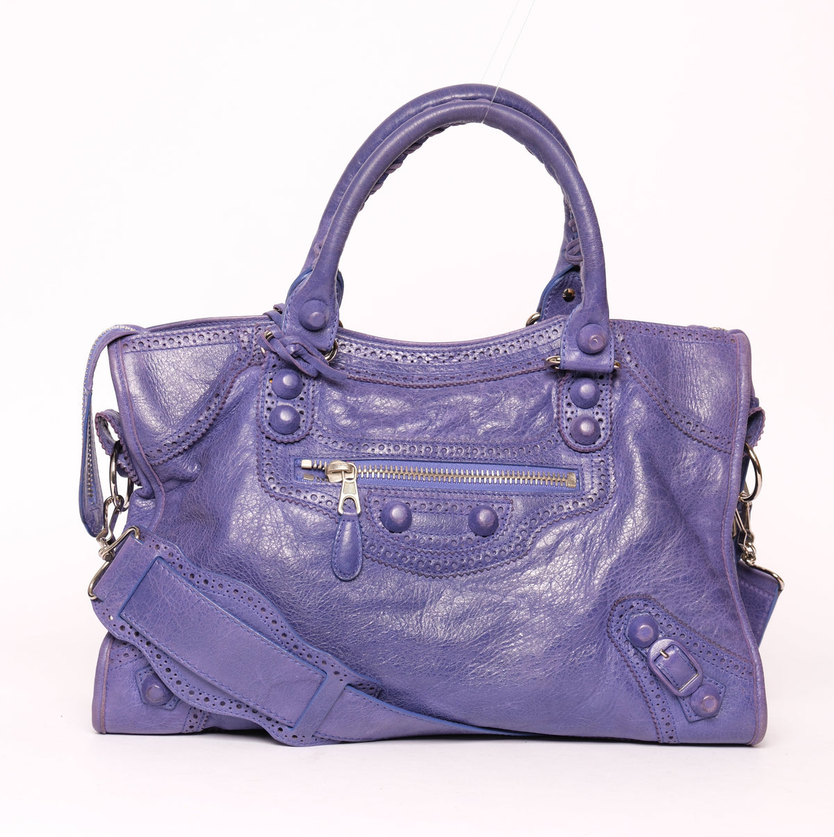 Balenciaga Purple Brogues City Bag