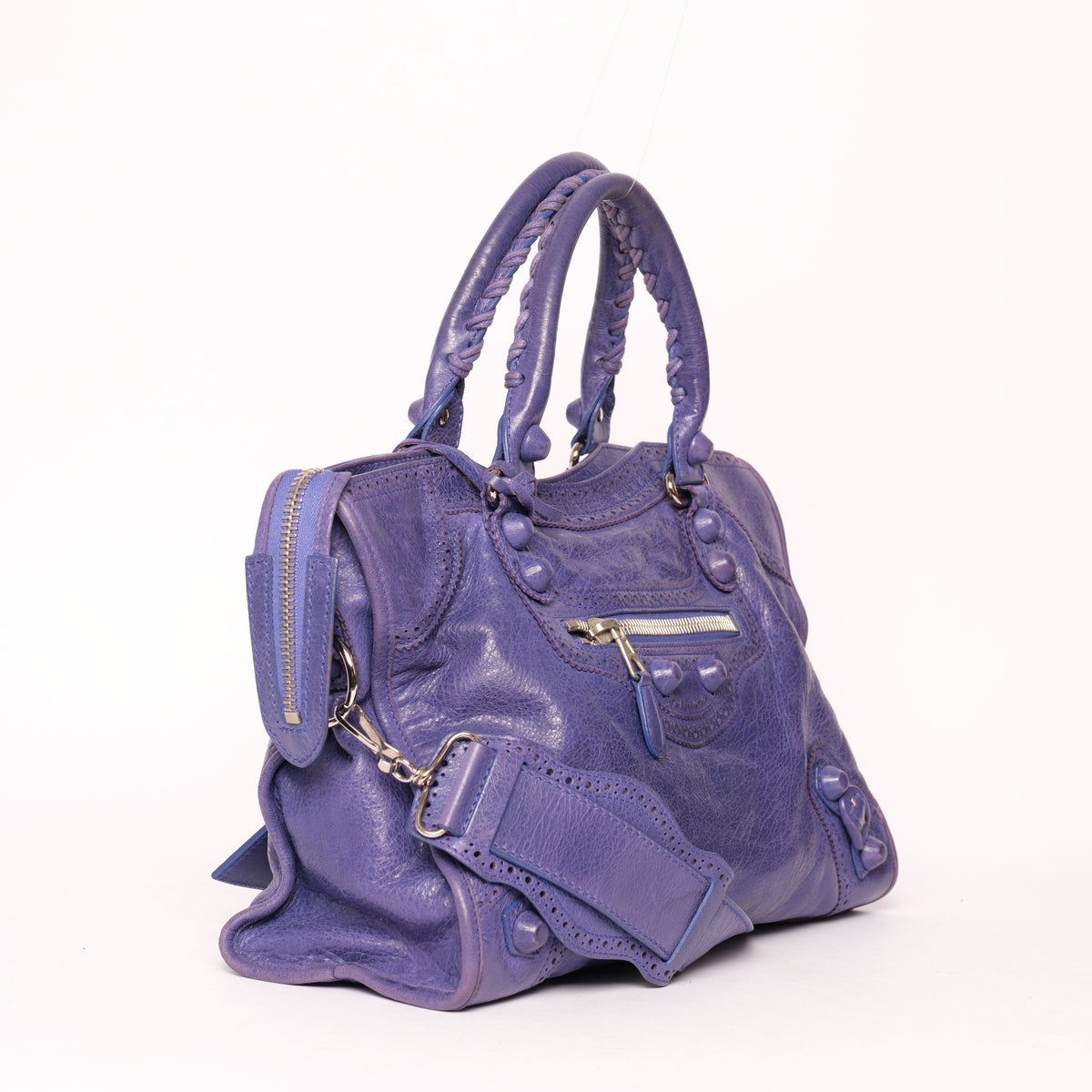 Balenciaga Purple Brogues City Bag