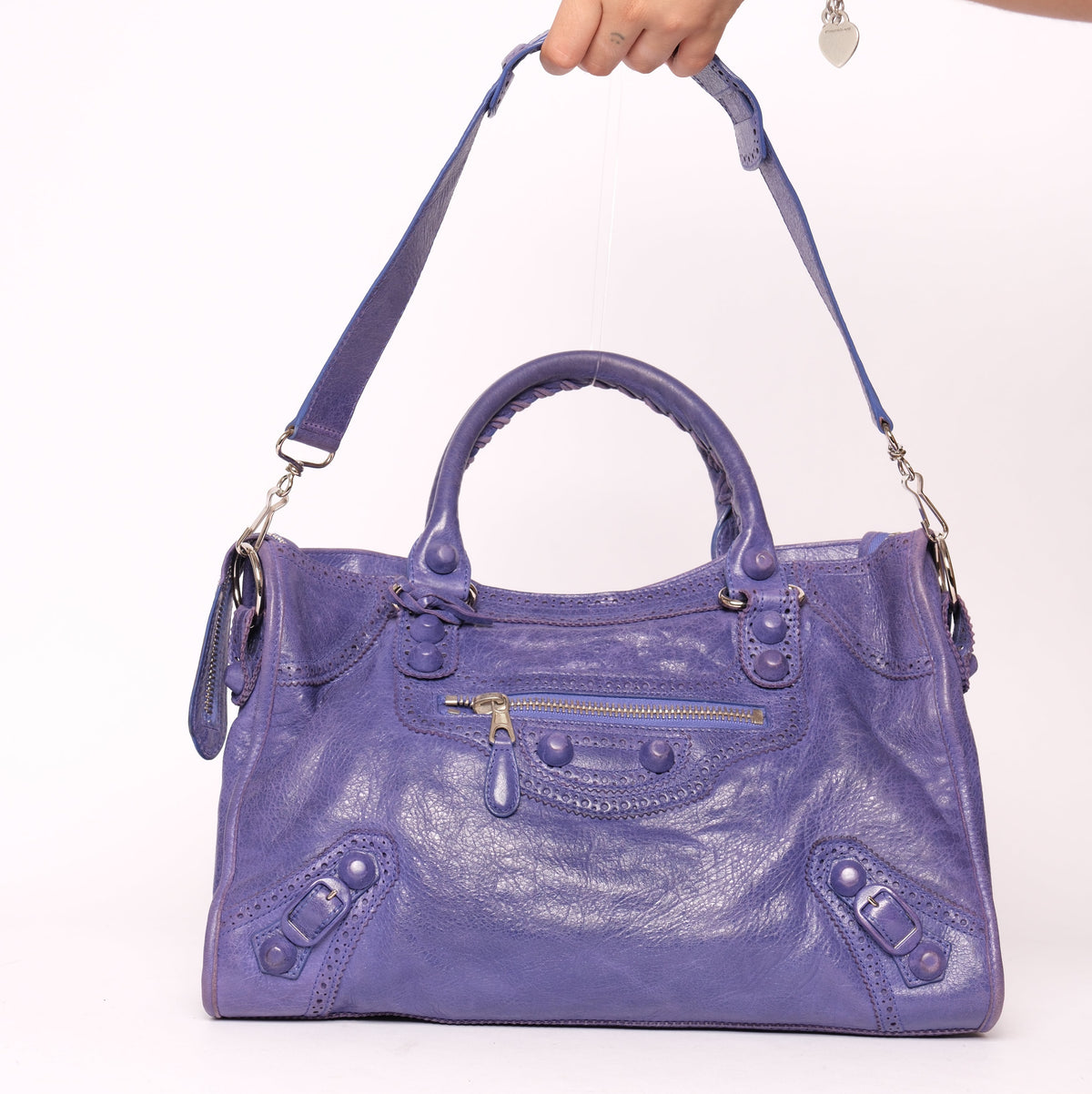 Balenciaga Purple Brogues City Bag