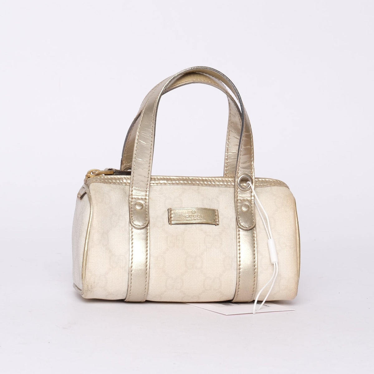 Gucci Mini Joy White Canvas Boston Bag