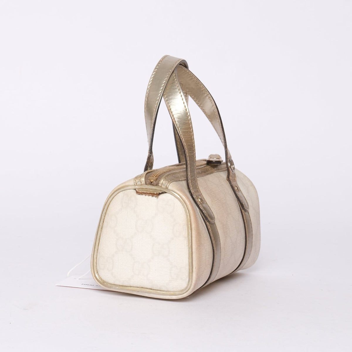 Gucci Mini Joy White Canvas Boston Bag