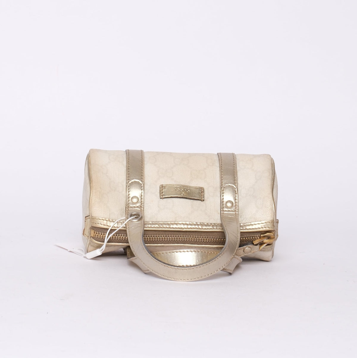 Gucci Mini Joy White Canvas Boston Bag