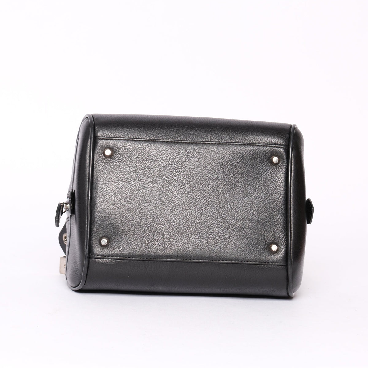 Christian Dior Black Leather Small Dice Gambler Boston Bag