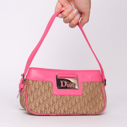 Christian Dior Pink Oblique Trotter Monogram Pochette Shoulder Bag