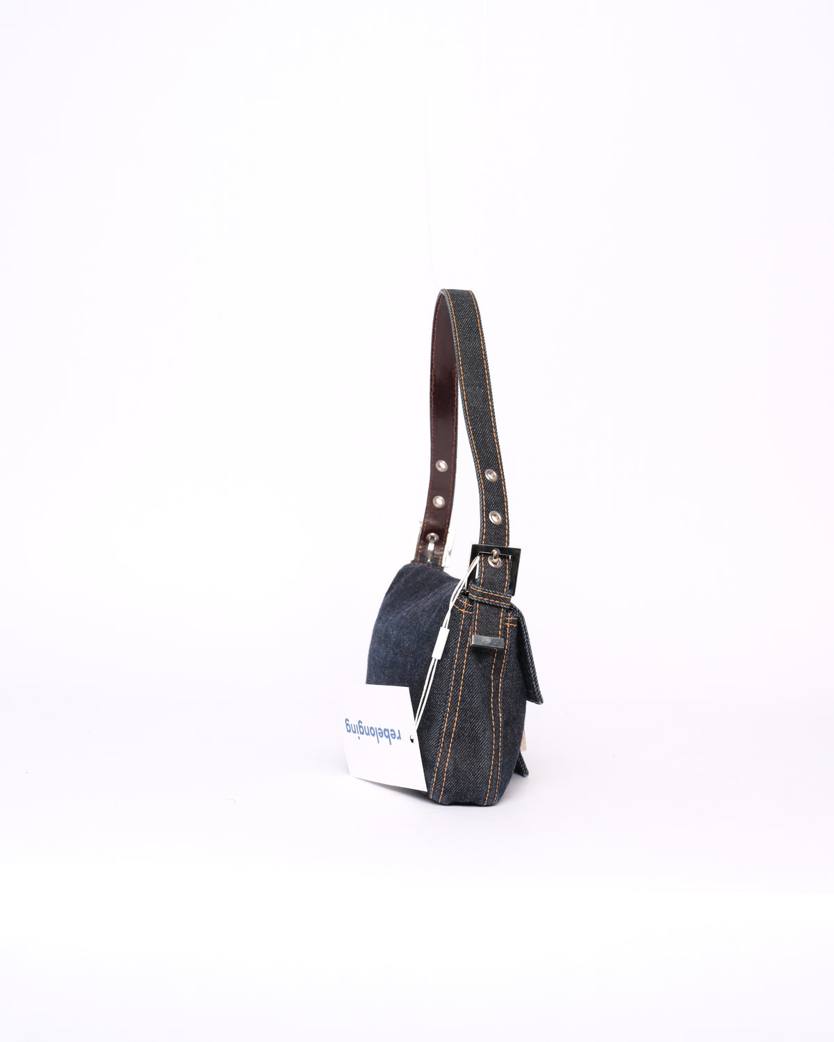 Fendi Denim Baguette Shoulder Bag SHW