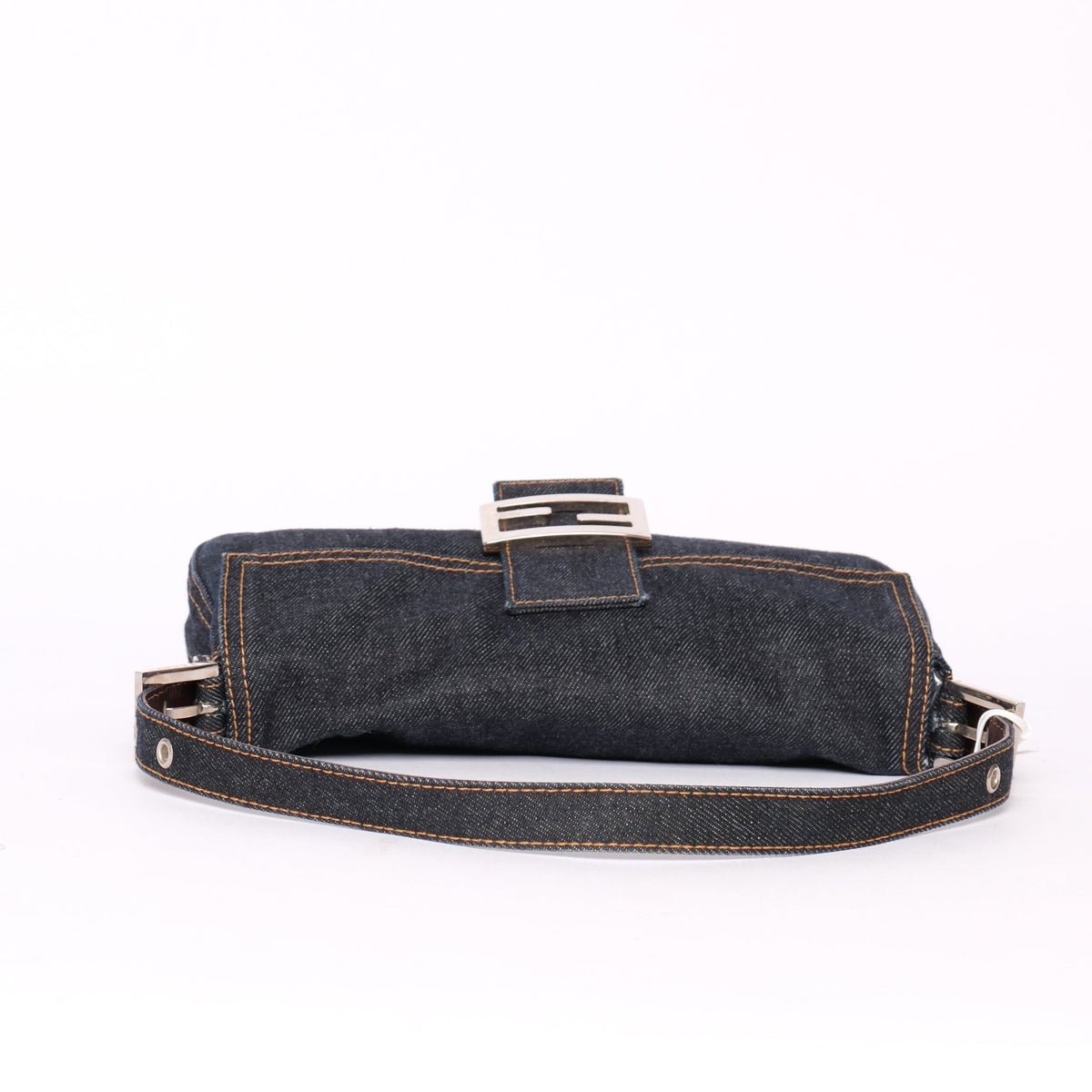 Fendi Denim Baguette Shoulder Bag SHW