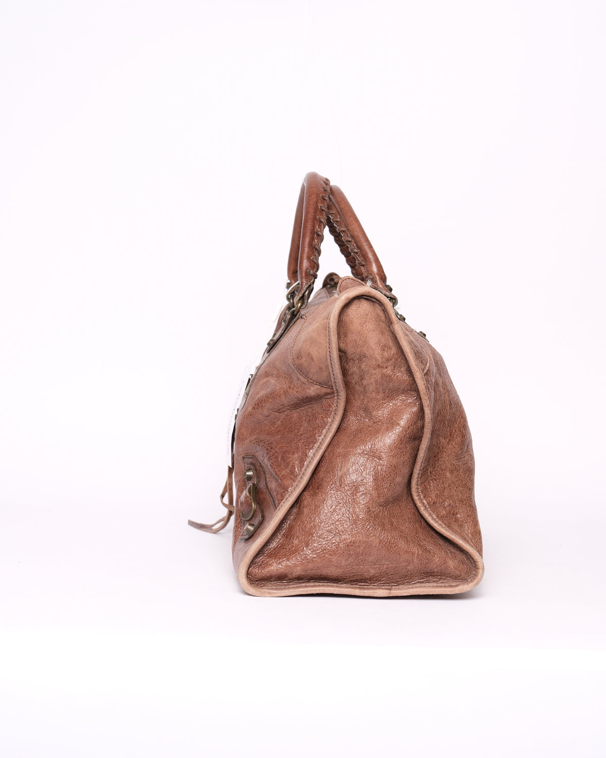 Balenciaga Brown Leather Work Tote w/ Bronze Hardware