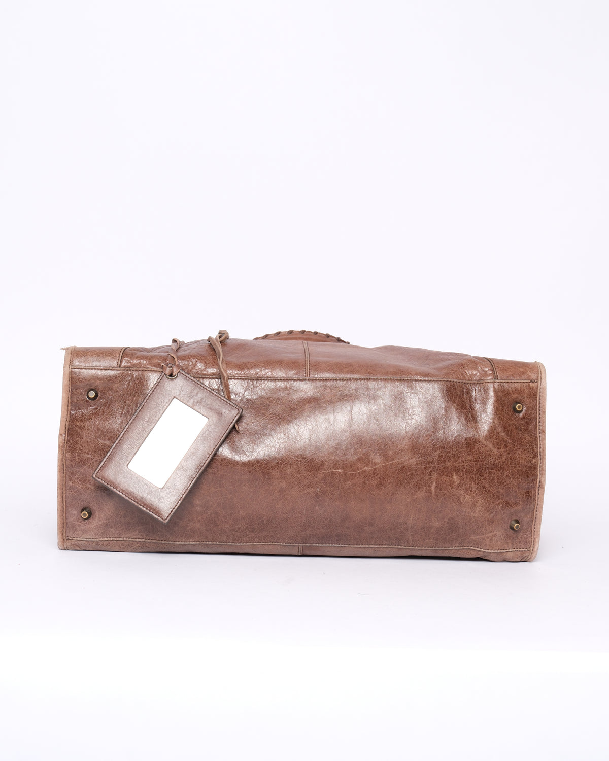 Balenciaga Brown Leather Work Tote w/ Bronze Hardware