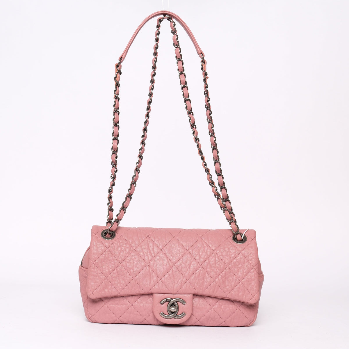 Chanel Matelasse Chain Shoulder Bag Leather Pink