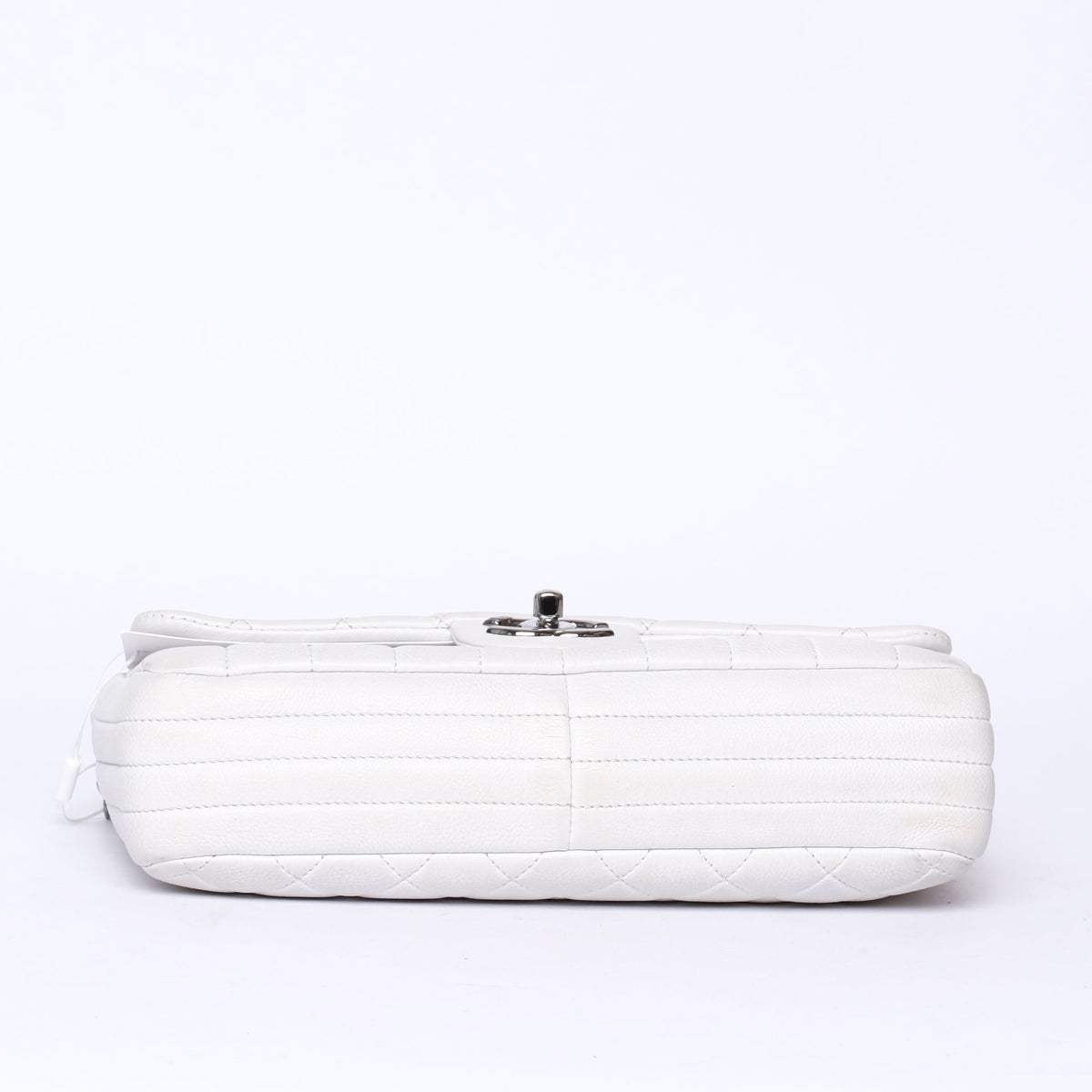 Chanel White Calfskin Leather Quilted Chain Flap (Copy)